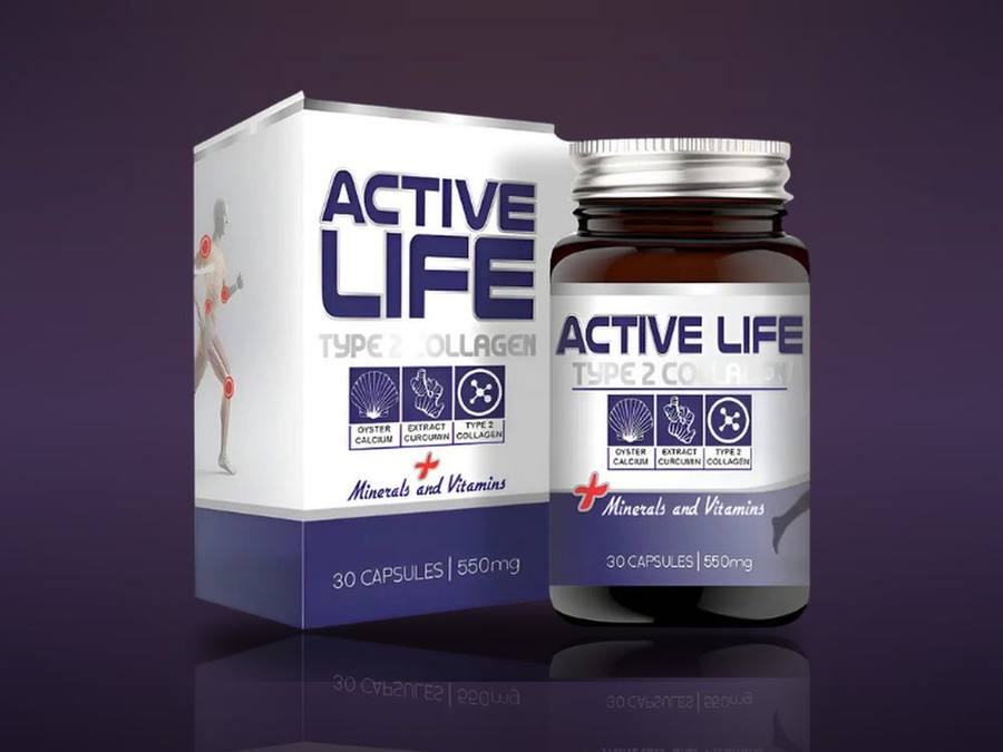 Active Life Colágeno Tipo 2 — kit com 2 potes de 30 cápsulas