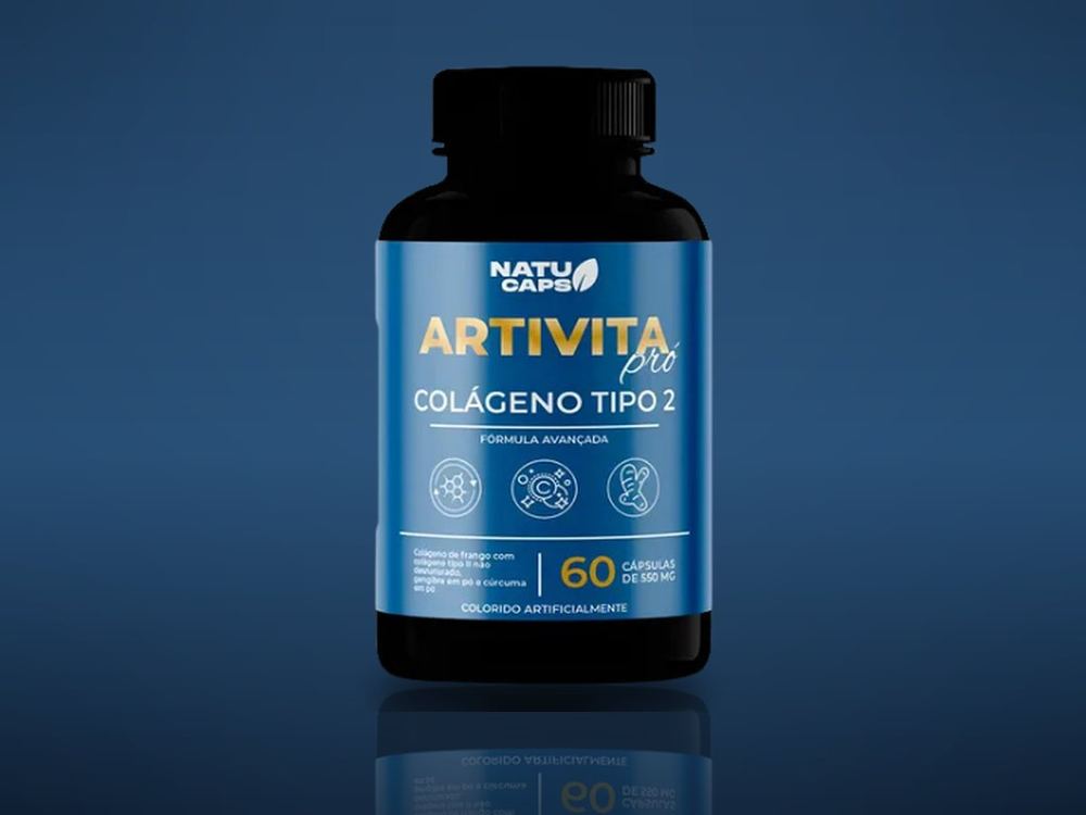 Artivita Pro — pote com 60 cápsulas de colágeno tipo 2
