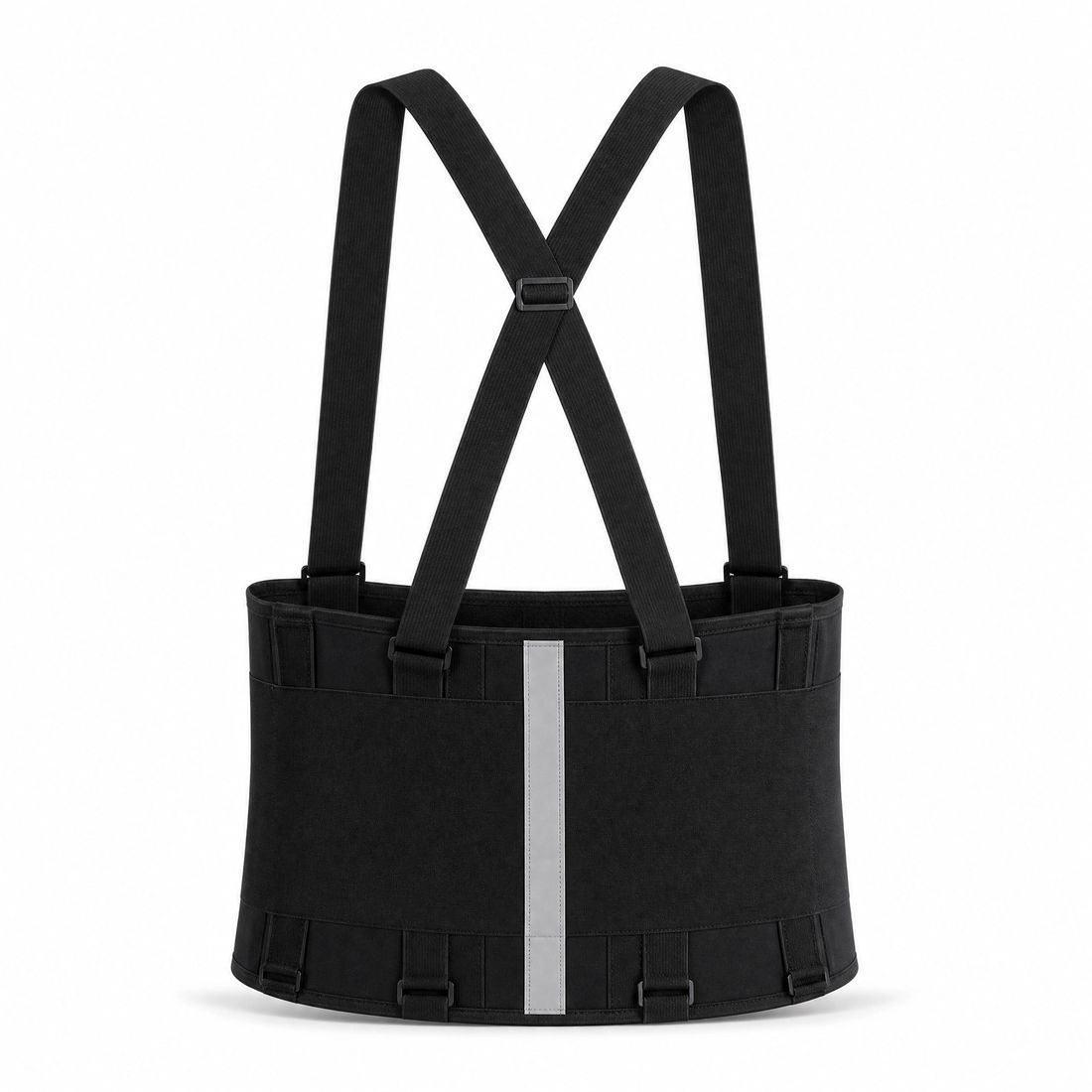Cinta lombar de suporte Nuvita com suspensórios em X, vista frontal