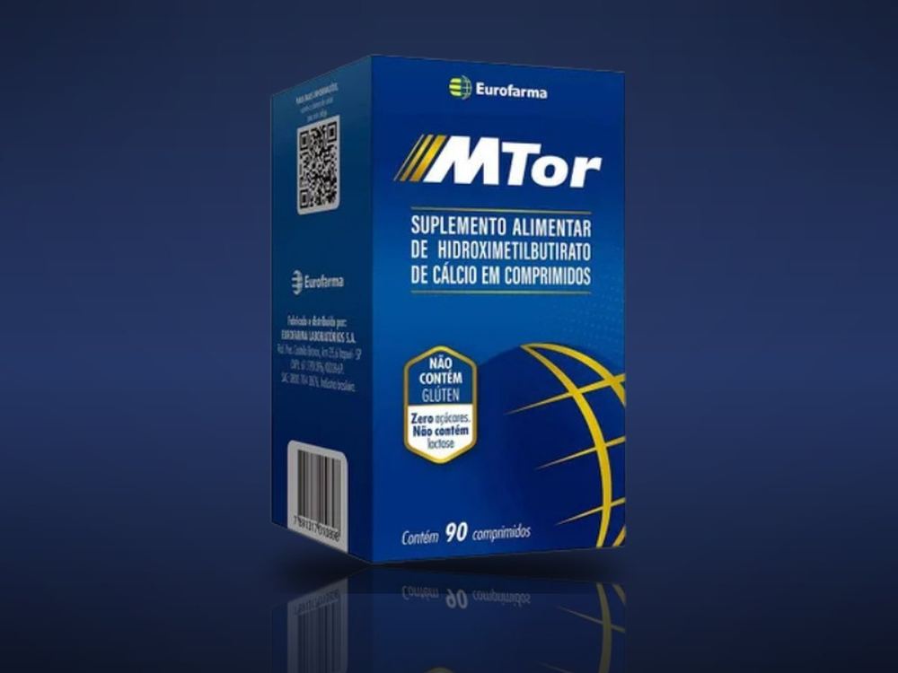 mTOR Eurofarma — HMB em comprimidos, caixa com 90 comprimidos
