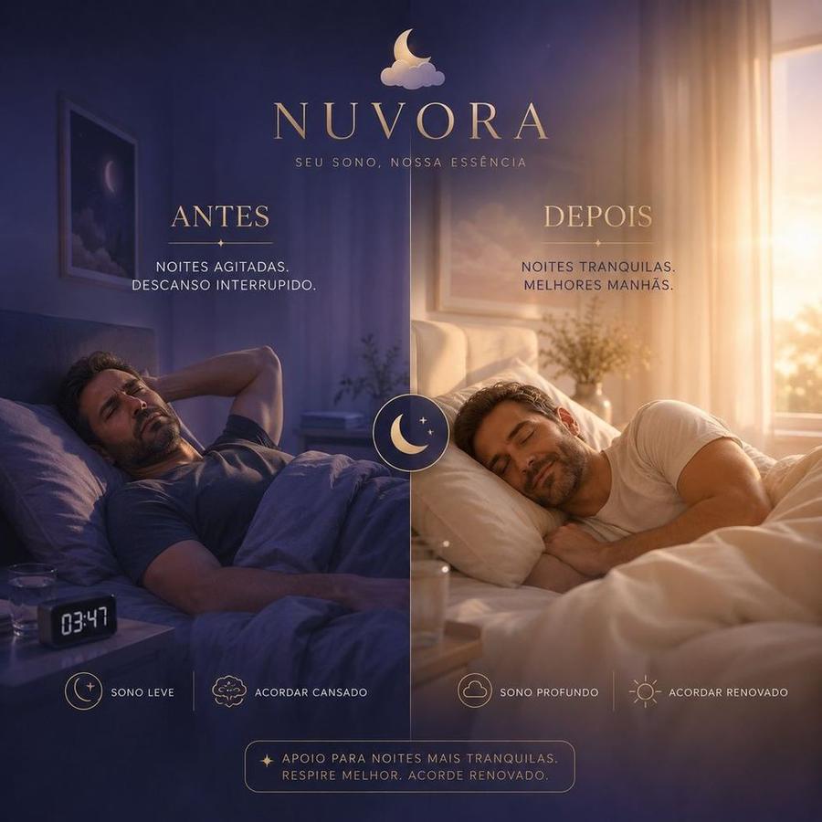 Antes: noites agitadas. Depois: noites tranquilas e manhãs renovadas.